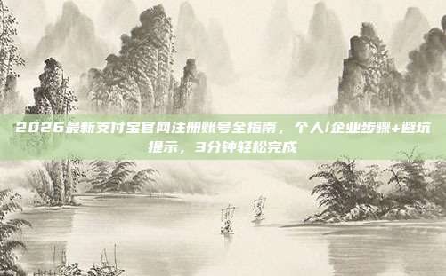 2026最新支付宝官网注册账号全指南，个人/企业步骤+避坑提示，3分钟轻松完成