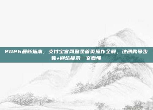 2026最新指南，支付宝官网登录首页操作全解，注册账号步骤+避坑提示一文看懂