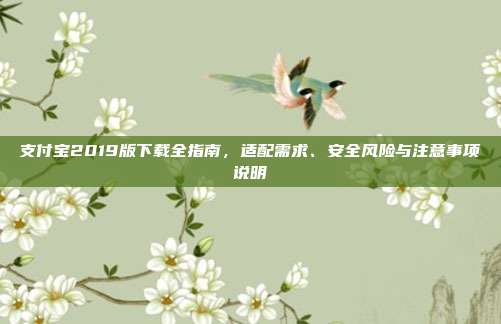 支付宝2019版下载全指南，适配需求、安全风险与注意事项说明