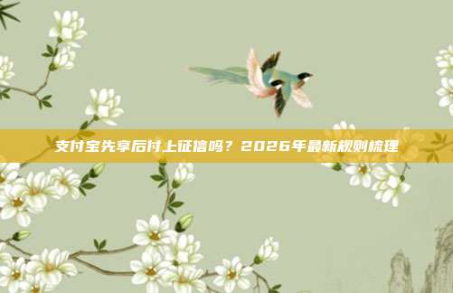 支付宝先享后付上征信吗？2026年最新规则梳理