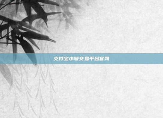 支付宝小号交易平台官网