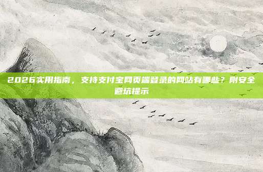 2026实用指南，支持支付宝网页端登录的网站有哪些？附安全避坑提示