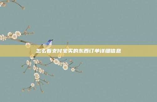 怎么看支付宝买的东西订单详细信息