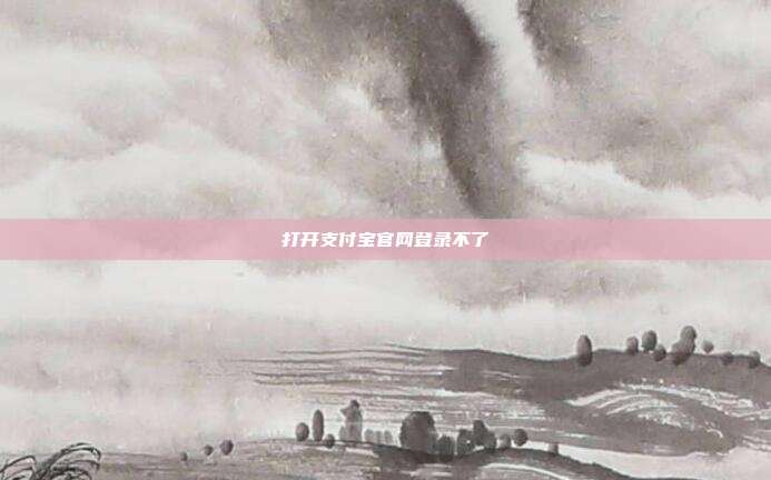 打开支付宝官网登录不了