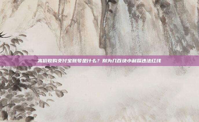 高价收购支付宝账号是什么？别为几百块小利踩违法红线