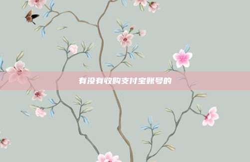有没有收购支付宝账号的