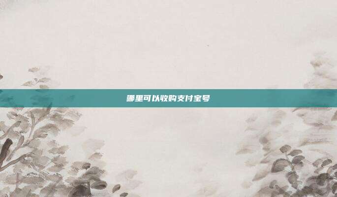 哪里可以收购支付宝号