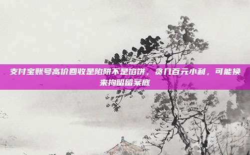 支付宝账号高价回收是陷阱不是馅饼，贪几百元小利，可能换来拘留留案底