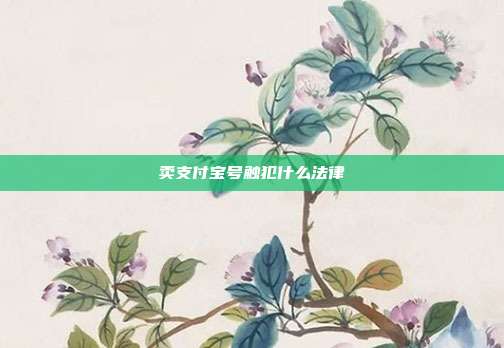 卖支付宝号触犯什么法律