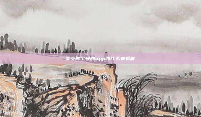 卖支付宝号的app叫什么来着呢