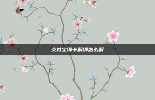 支付宝绑卡解绑怎么解