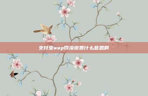 支付宝wap罚没缴费什么意思啊