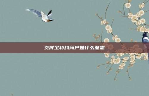 支付宝特约商户是什么意思