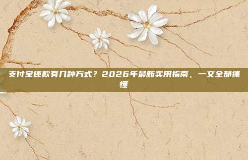 支付宝还款有几种方式？2026年最新实用指南，一文全部搞懂