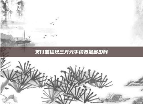 支付宝提现三万元手续费是多少钱
